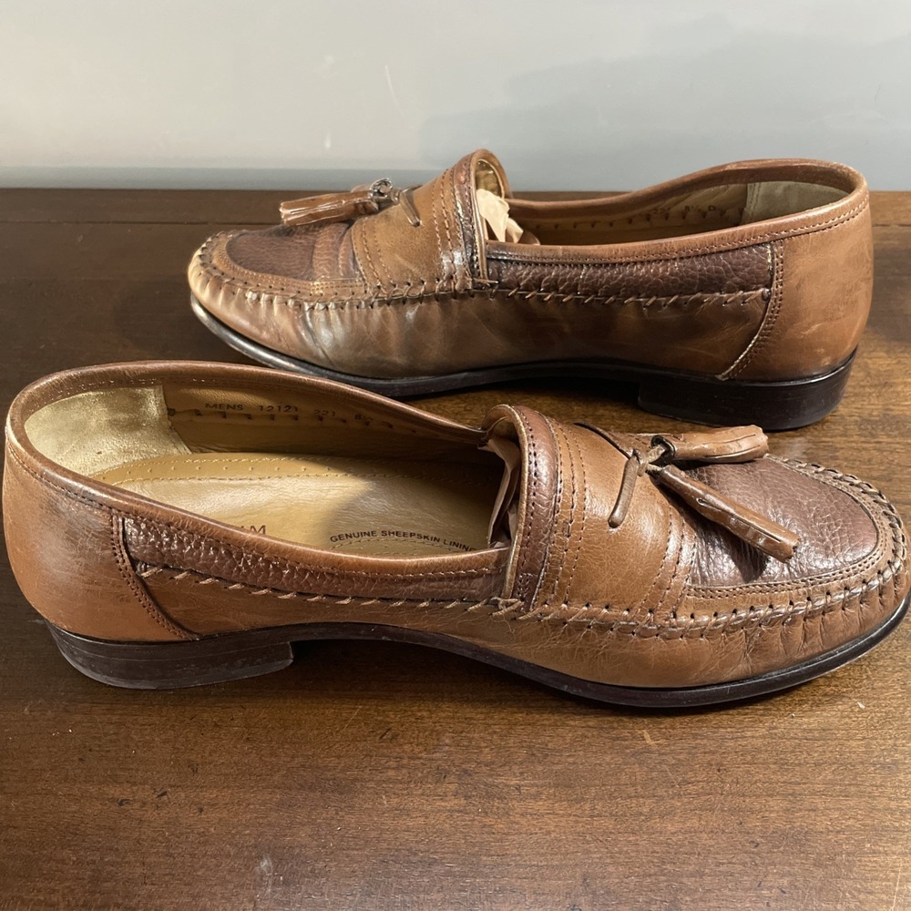 FLORSHEIM Tassel~Slip On Leather Loafers Shoes Men 8.5D Excellent Condition - Picture 10 of 11